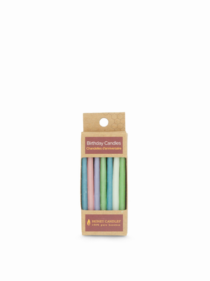 Coloured Beeswax Birthday Candles (20 pack)