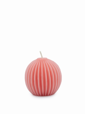 Fluted Sphere Beeswax Candle