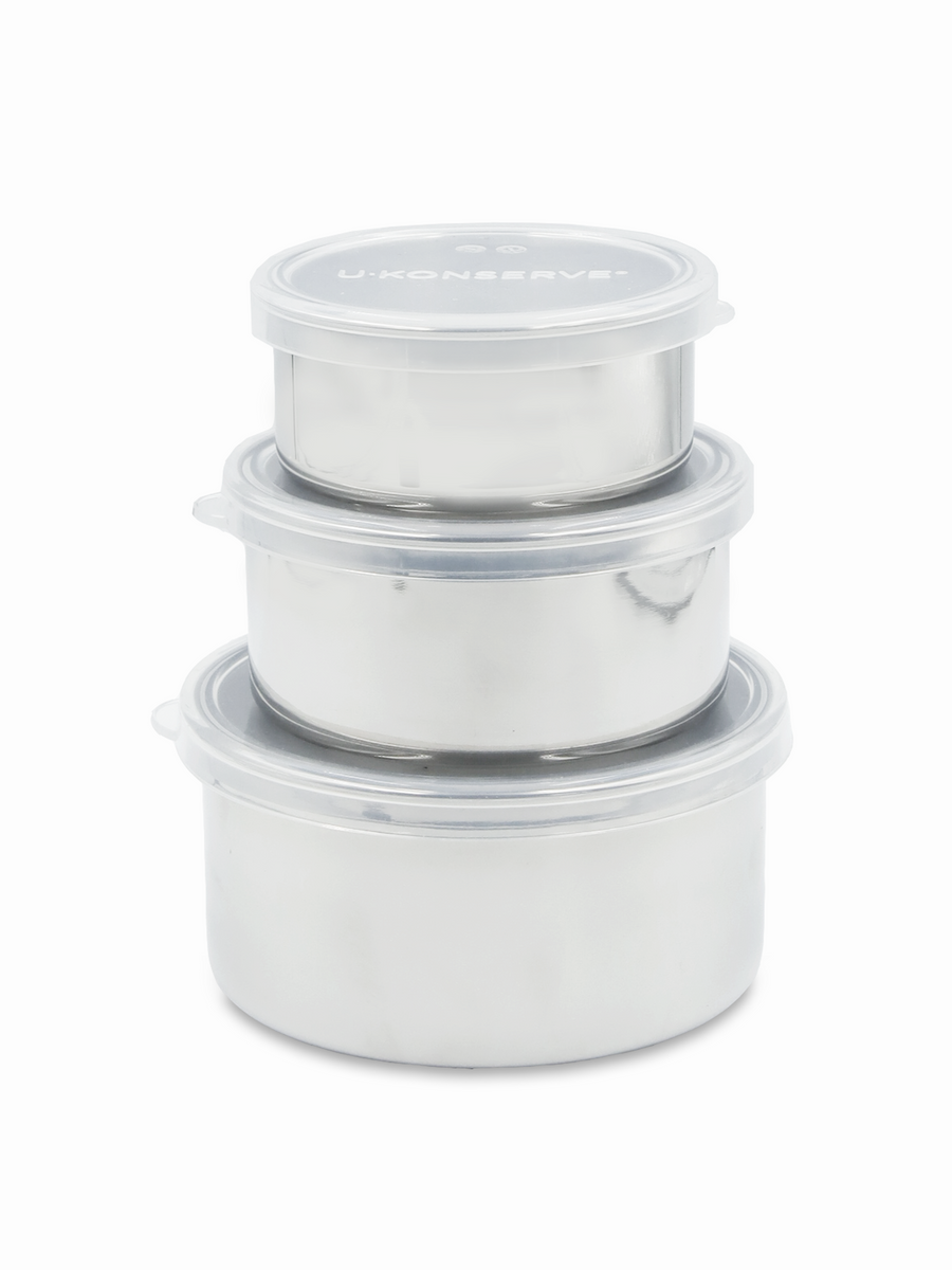 U Konserve Stainless Steel Round Nesting Trio Silicone Lid (Set of 3)