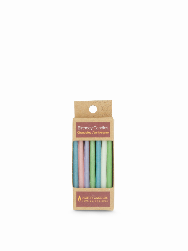 Coloured Beeswax Birthday Candles (20 pack)