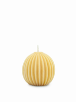 Fluted Sphere Beeswax Candle