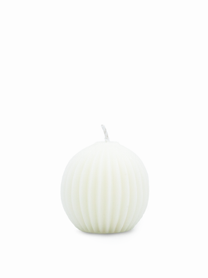 Fluted Sphere Beeswax Candle