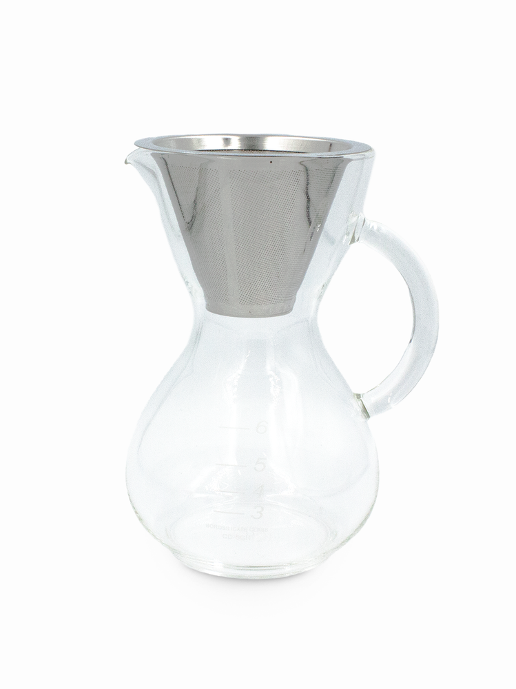 
            
                Load image into Gallery viewer, Glass Coffee Drip Pot + SS Filter (30oz)
            
        