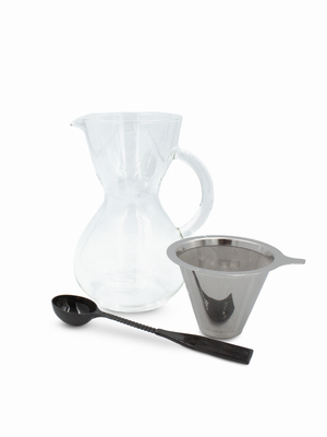 
            
                Load image into Gallery viewer, Glass Coffee Drip Pot + SS Filter (30oz)
            
        