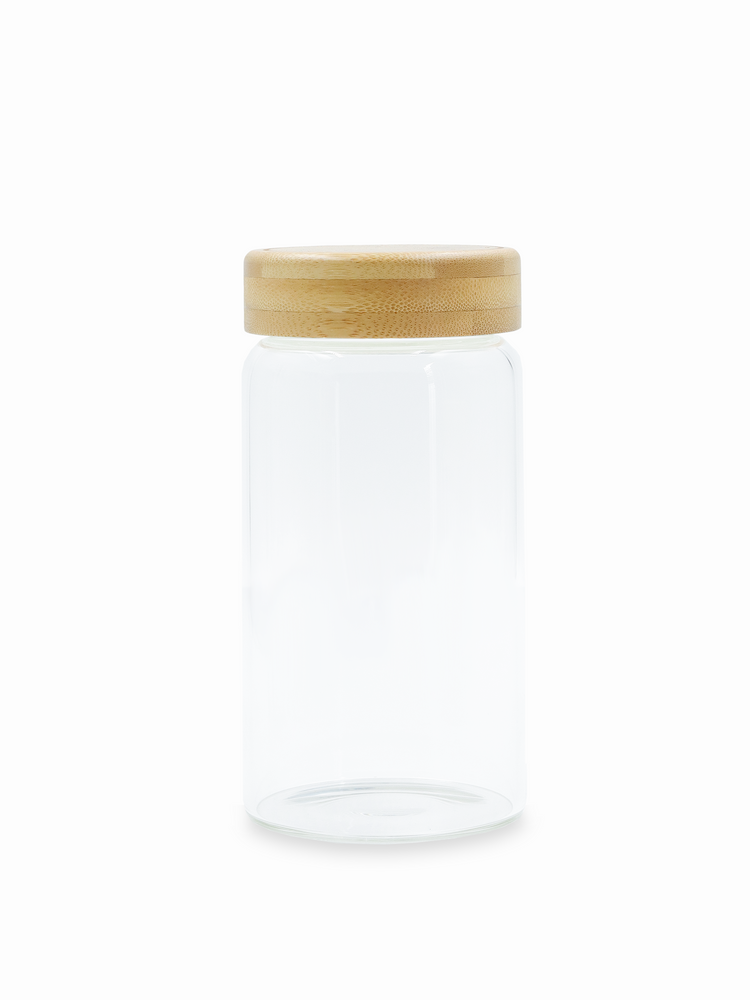 Glass Jar with Bamboo Screw Top Lid