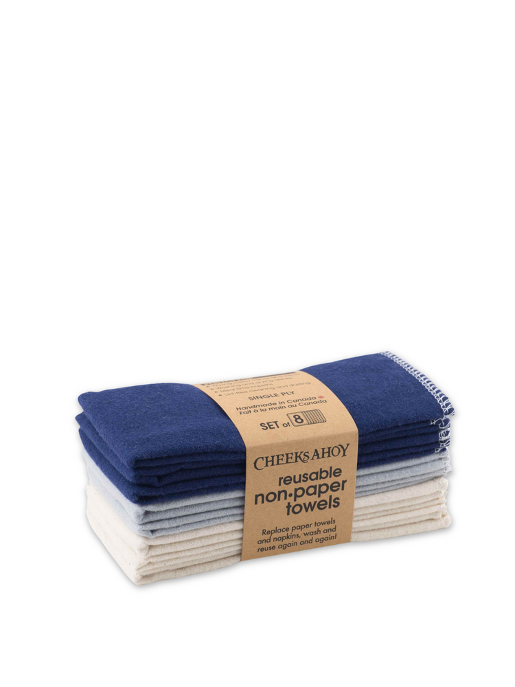 Cheeks Ahoy Non Paper Towels - Organic Cotton (8 pack)