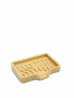 Wavy Draining Bamboo Soap Dish