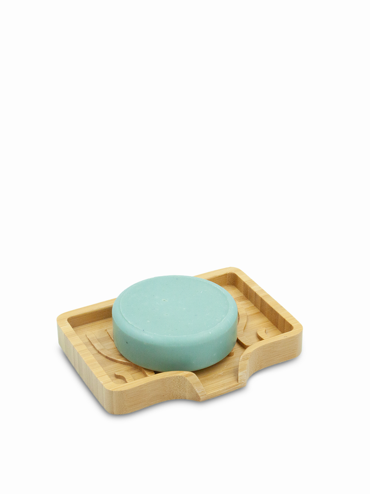 Wavy Draining Bamboo Soap Dish