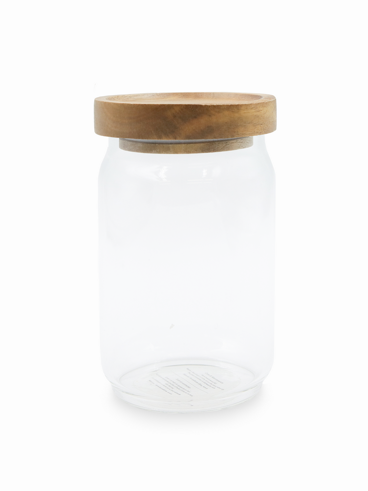 Acacia Lid Glass Canisters