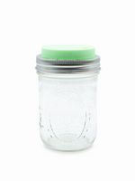 Straw Hole Silicone Mason Jar Lid + SS Band