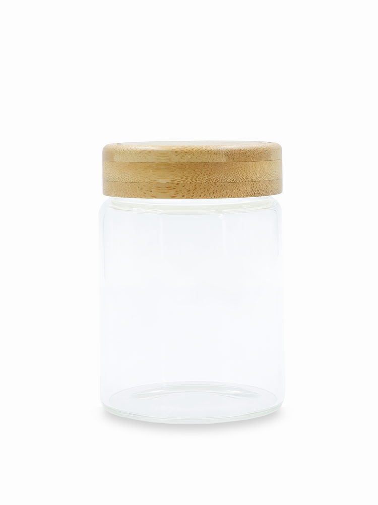 450ml Glass Jar with Bamboo Screw Top Lid  (261g)