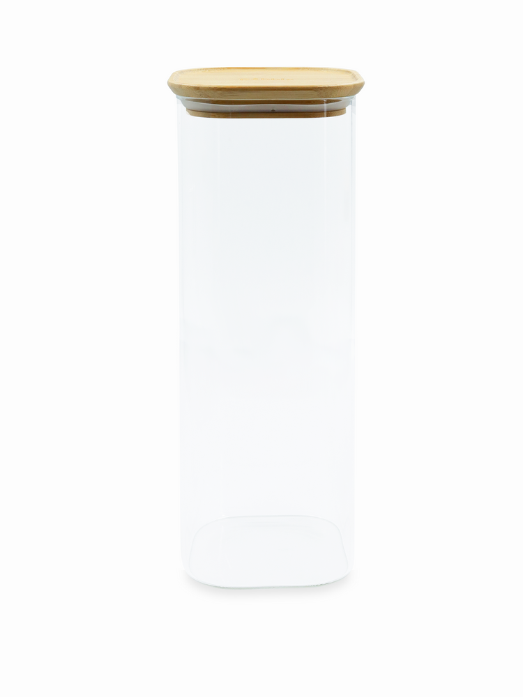 Spaghetti Glass Jar with Bamboo Square Lid (2.2L)
