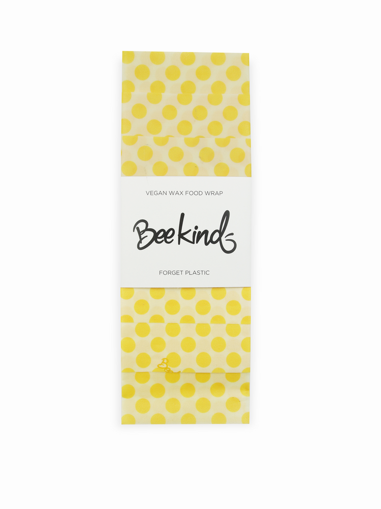Yellow Polka Dots Bee Kind Vegan Wraps