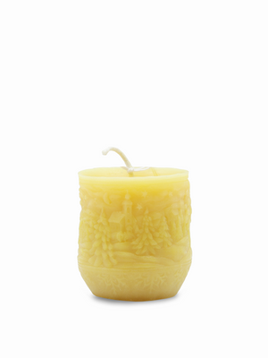 Winter Scene Beeswax Candle