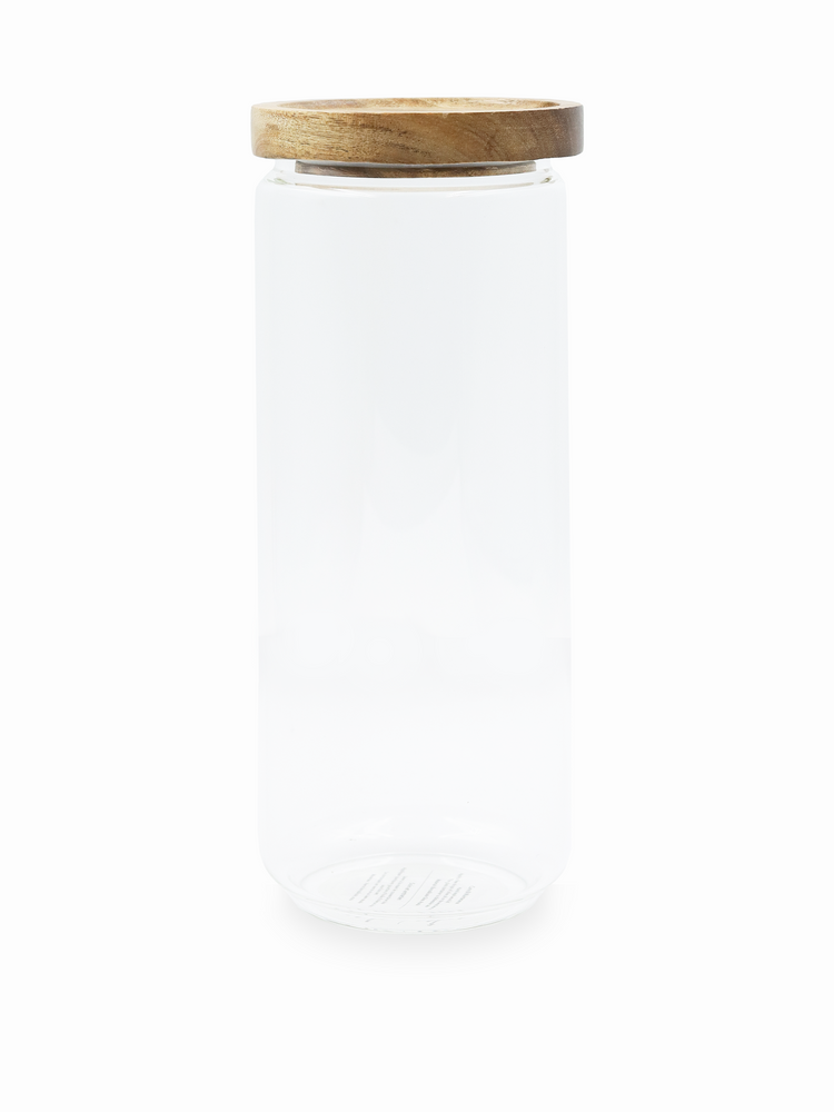 
            
                Load image into Gallery viewer, 1350ml Glass Canister Jar With Acacia Lid
            
        