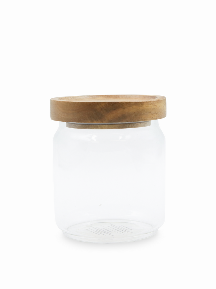 
            
                Load image into Gallery viewer, 400ml Glass Canister Jar With Acacia Lid
            
        