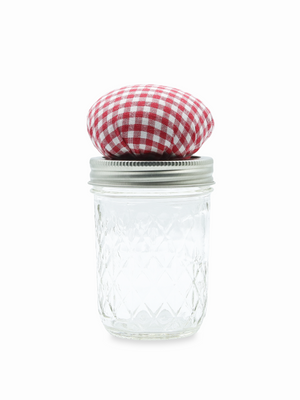 
            
                Load image into Gallery viewer, Gingham Pin Cushion Insert for Regular Mouth Mason Jars
            
        