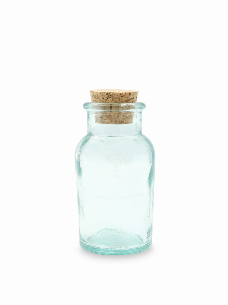 Recycled Glass Jar Apothecary with Cork